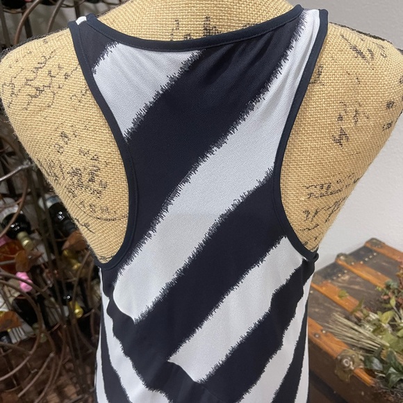 MICHAEL Michael Kors Navy and White Striped Maxi Dress Size Medium - Picture 5 of 10
